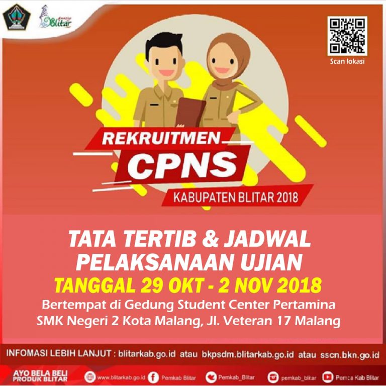 Pengumuman Jadwal Pelaksanaan Ujian Bagi Peserta Ujian CPNS Kabupaten Blitar Tahun 2018