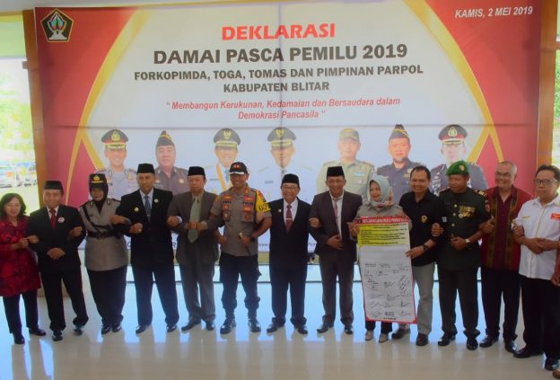Deklarasi Damai Pasca Pemilu 2019 Kabupaten Blitar