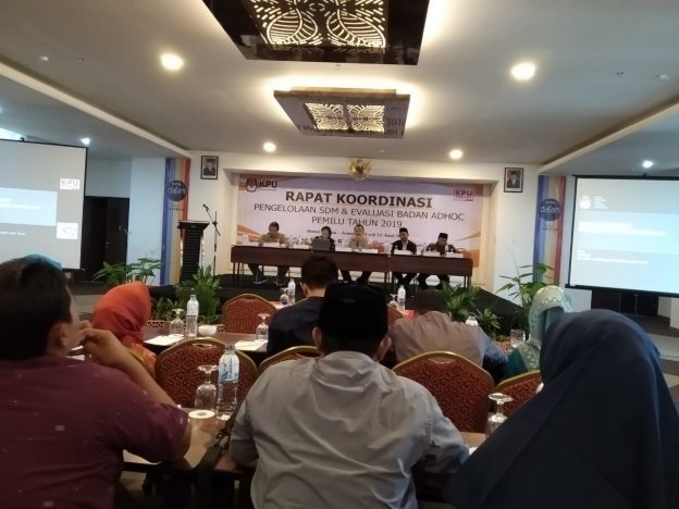 KPU Kabupaten Blitar Hadiri Rakor Verifikasi dan Validasi Data Korban Penyelenggara Pemilu 2019