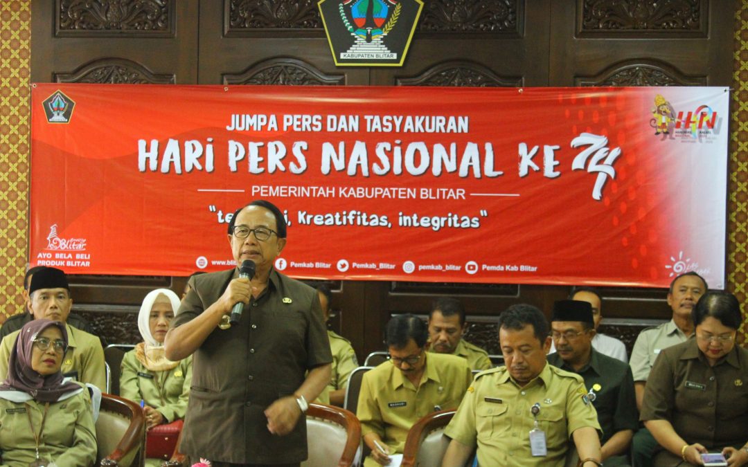Bupati Blitar dan Wartawan Memaknai HPN ke- 74 dengan Tasyakuran