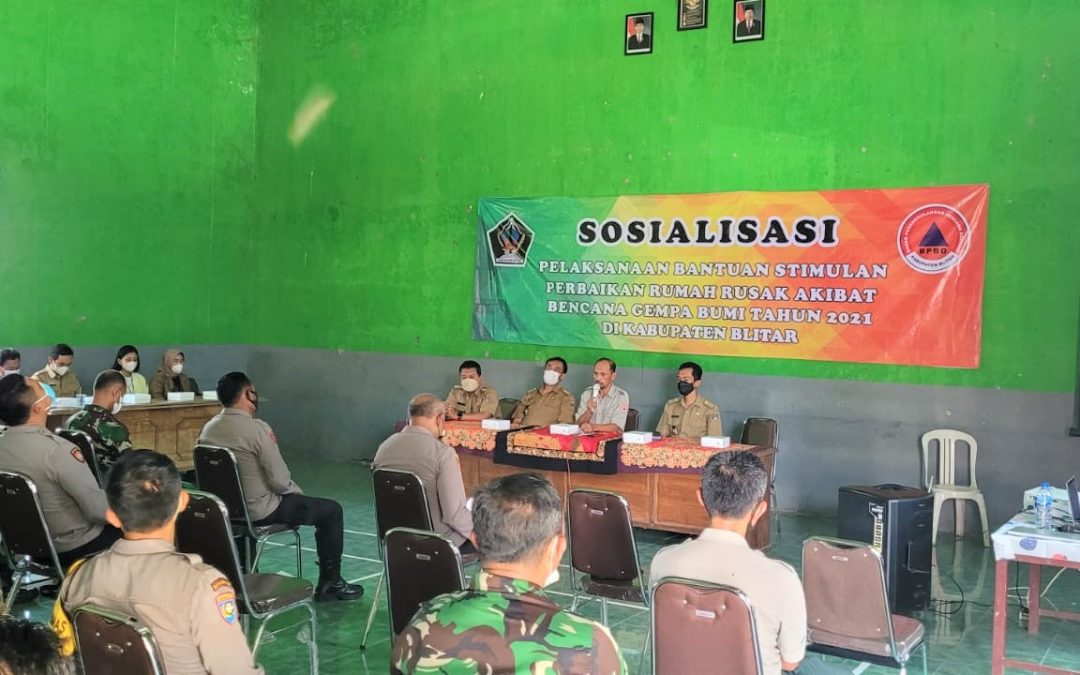 BPBD Kabupaten Blitar Gelar Sosialisasi Pelaksanaan Bantuan Stimulan Perbaikan Rumah Rusak Akibat Gempa Bumi Tahun 2021