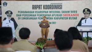 Bupati Blitar Buka Rakor Pengawasan Kearsipan Internal Kabupaten Blitar Tahun 2022 dan Peresmian Penerapan Aplikasi Srikandi