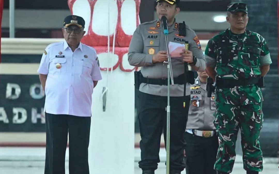 Apel Gelar Pasukan Dalam Rangka Pengamanan Satu Suro dan Suran Sgung di Wilayah Kabupaten Blitar